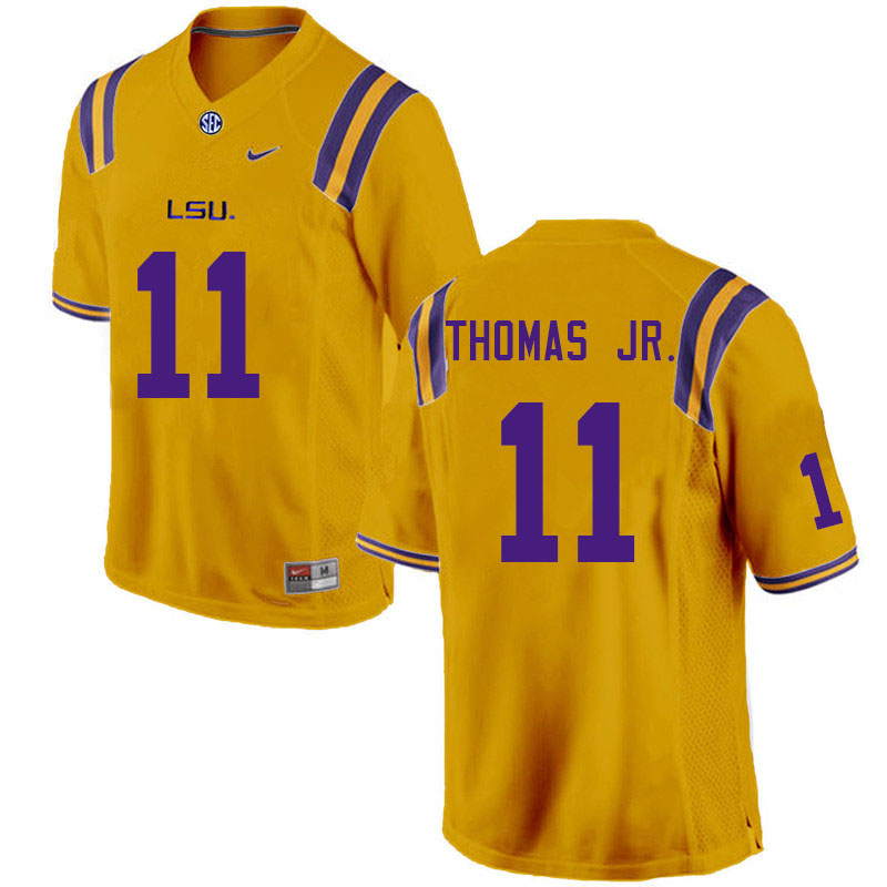 Men #11 Brian Thomas Jr. LSU Tigers College Football Jerseys Sale-Gold - Click Image to Close